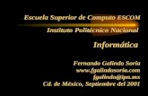Escuela Superior de Computo ESCOM Instituto Politécnico Nacional Informática Fernando Galindo Soria  fgalindo@ipn.mx Cd. de México,