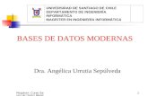 Magister: Curso Bases de Datos Modernas1 BASES DE DATOS MODERNAS Dra. Angélica Urrutia Sepúlveda UNIVERSIDAD DE SANTIAGO DE CHILE DEPARTAMENTO DE INGENIERÍA.