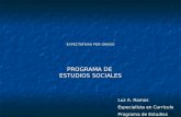 EXPECTATIVAS POR GRADO PROGRAMA DE ESTUDIOS SOCIALES Luz A. Ramos Especialista en Currículo Programa de Estudios Sociales.