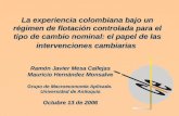 La experiencia colombiana bajo un régimen de flotación controlada para el tipo de cambio nominal: el papel de las intervenciones cambiarias Ramón Javier.