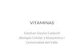 VITAMINAS Esteban Osorio Cadavid Biología Celular y bioquímica I Universidad del Valle.