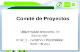 Universidad Industrial de Santander IPRED - Gestión Empresarial Marzo 4 de 2011 Comité de Proyectos.