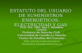 ESTATUTO DEL USUARIO DE SUMINISTROS ENERGÉTICOS. ELECTRICIDAD Y GAS Prof. Dra. Dña. Ana I. Mendoza Losana. Profesora de Derecho Civil. Universidad de Castilla-La.