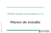 SIGMA Gestión Universitaria, A.I.E. SIGMA Gestión Universitaria A.I.E. Planes de estudio.