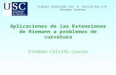 Aplicaciones de las Extensiones de Riemann a problemas de curvatura Esteban Calviño Louzao Trabajo realizado con E. García Río y R. Vázquez Lorenzo.