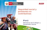 Seguridad social y pensiones no contributivas Perú Ministerio de la Mujer y Desarrollo Social.
