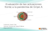Evaluación de las actuaciones frente a la pandemia de Gripe A Francisco Javier Falo Director General de Salud Pública Mayo de 2010.