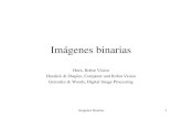 Imagenes binarias1 Imágenes binarias Horn, Robot Vision Haralick & Shapiro, Computer and Robot Vision Gonzalez & Woods, Digital Image Processing.