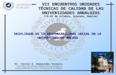 Dr. Carlos A. Benavides Velasco Vicerrector de Calidad, Planificación Estratégica y Responsabilidad Social de la Universidad de Málaga VII ENCUENTROS UNIDADES.