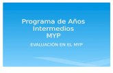 Programa de Años Intermedios MYP EVALUACIÓN EN EL MYP.