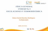 ABRIL DE 2015 FÍSICA GENERAL UNIDAD No 3 OSCILACIONES Y TERMODINÁMICA Edson Daniel Benítez Rodríguez TUTOR-ECBTI.