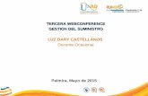 TERCERA WEBCONFERENCE GESTION DEL SUMINISTRO LUZ DARY CASTELLANOS Docente Ocasional Palmira, Mayo de 2015.