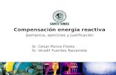 Compensación energía reactiva Iportancia, ejercicios y justificación Sr. Cesar Ponce Flores Sr. Idradil Fuentes Navarrete.