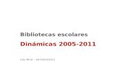 Bibliotecas escolares Dinámicas 2005-2011 Inés Miret – UB 05/03/2013.