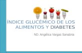 ÍNDICE GLUCÉMICO DE LOS ALIMENTOS Y DIABETES ND. Angélica Vargas Sanabria.