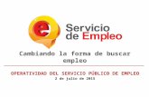 Cambiando la forma de buscar empleo O PERATIVIDAD DEL S ERVICIO P ÚBLICO DE E MPLEO 2 de julio de 2015.