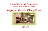 Las Ciencias Sociales Electivo de Historia III Año Medio PPT N°3 Algunas de sus Disciplinas.