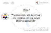 Mesa 2 “Mecanismos de defensa y protección contra actos discriminatorios” Mtra. Hilda Téllez Lino Directora General Adjunta de Quejas Consejo Nacional.