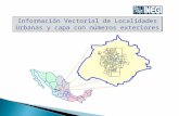 Información Vectorial de Localidades Urbanas y capa con números exteriores.