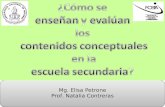 Mg. Elisa Petrone Prof. Natalia Contreras. ¿Cómo se enseñan y se evalúan los contenidos conceptuales en la escuela secundaria? DISEÑO CURRICULAR JURISDICCIONAL.