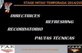 STAGE MITAD TEMPORADA 2014/2015 CONCLUSIONES GRUPO DE TRABAJO.