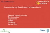 Introducción a la Electricidad y el Magnetismo Tipos de energía eléctrica Electroestática Magnetismo Voltaje Corriente Ley de Ohm.
