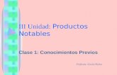III Unidad: Productos Notables Clase 1: Conocimientos Previos Profesora: Estela Muñoz.