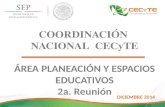 COORDINACIÓN NACIONAL CECyTE ÁREA PLANEACIÓN Y ESPACIOS EDUCATIVOS 2a. Reunión DICIEMBRE 2014.