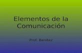 Elementos de la Comunicación Prof. Benítez. Comunicar Transmitir señales mediante un código común al emisor y al receptor.