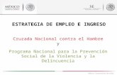 México Compromiso de todos Cruzada Nacional contra el Hambre y ESTRATEGIA DE EMPLEO E INGRESO Programa Nacional para la Prevención Social de la Violencia.