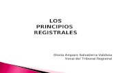 LOS PRINCIPIOS REGISTRALES Gloria Amparo Salvatierra Valdivia Vocal del Tribunal Registral.