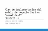 Plan de implementación del modelo de negocio SaaS en Consolida-IT Proyecto II CAROLINA ZURITA CADENA IGOR STEPHANO ESPÍN 1.