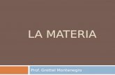 LA MATERIA Prof. Grettel Montenegro. CAMBIOS DE LA MATERIA Cambios FísicosCambios Químicos No altera la composición ni las propiedades de las sustancias,