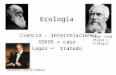 Ecología Ciencia – interrelaciones OIKOS = casa Logos = tratado 1834 -1919 Phylum y Ecologia Corriente frìa de Humbolt.