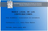 MARCO LEGAL DE LAS CONTRIBUCIONES Área Académica: Licenciatura en Contaduría Profesor(a): L.C. Sonia Pérez Munive Periodo: Enero-junio 2015.
