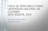 FISICA DE SEMICONDUCTORES UNIVERSIDAD NACIONAL DE COLOMBIA SEDE BOGOTA, 2015 DANIEL FABIAN ZORRILLA ALARCON PROF. JAIME VILLALOBOS.