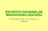 ENCUESTA NACIONAL DE MIGRACIONES (ESPAÑA) Presentación de un proyecto en marcha.