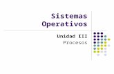 Sistemas Operativos Unidad III Procesos. Concepto de proceso Multitarea Información de un proceso Formación de un proceso Estados del proceso Procesos.