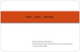 RED – UDG – INCUBA Vicerrectoría Ejecutiva Coordinación de Vinculación y Servicio Social 13 de Julio 2009.