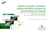 Atlantis 3: gestión, consulta y análisis del Banco de Datos de Biodiversidad de Canarias Consejería de Agricultura, Ganadería, Pesca y Medio Ambiente Viceconsejería.