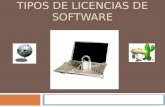 TIPOS DE LICENCIAS DE SOFTWARE. DEFINICIONES Licencia: contrato entre el desarrollador de un software sometido a propiedad intelectual y a derechos de.