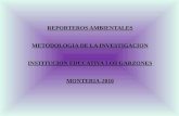 REPORTEROS AMBIENTALES METODOLOGIA DE LA INVESTIGACION INSTITUCION EDUCATIVA LOS GARZONES MONTERIA-2010.