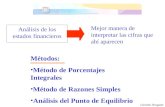 Germán Droguett M. Análisis de los estados financieros Métodos: Método de Porcentajes Integrales Método de Razones Simples Análisis del Punto de Equilibrio.