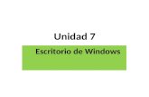 Escritorio de Windows Unidad 7. 7.1 Elementos del Escritorio de Windows. Escritorio es el área de la pantalla principal que se ve después de encender.
