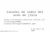 Canales de sodio del axón de jibia 9 de abril de 2007  Clases/VoltageClampNaII.ppt 08/04/2007 06:27:47.