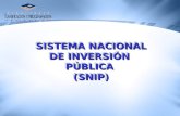 SISTEMA NACIONAL DE INVERSIÓN PÚBLICA(SNIP) SISTEMA NACIONAL DE INVERSIÓN PÚBLICA(SNIP)