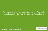 Taller de Priorización de Propuestas México DF, 22 de enero de 2014 Programa de Mejoramiento y Rescate Ambiental de la Colonia Tacubaya.