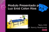Modulo Presentado por Luz Enid Colon Rios Tedu 220 Prof. Nancy Rodriguez.