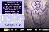 Monjas de Sant Benet de Montserrat Corpus C Escuchar “He comido tu Cuerpo” (7’35) de la Pasión de Marcos, de Bach, nos recuerda el compromiso que supone.