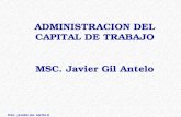 MSC. JAVIER GIL ANTELO ADMINISTRACION DEL CAPITAL DE TRABAJO MSC. Javier Gil Antelo.
